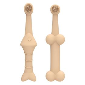 Silicone Cat And Dog Toothbrush (Option: Beige-Fish shaped toothbrush set)