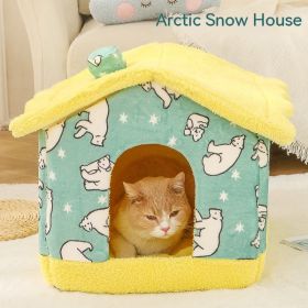 Dog Kennel Easy To Assemble Removable And Washable Soft (Option: Arctic Snow House-38x32x32)
