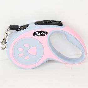 Hand Holding Rope One-click Brake For Walking The Dog Retractable Leash Hand Holding Rope (Option: Pink 3 M)