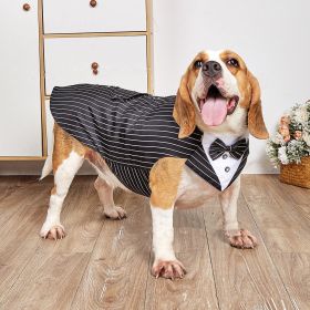 Dog Pet Swallowtail Wedding Clothing Suit Jacket (Option: Stripes-M)