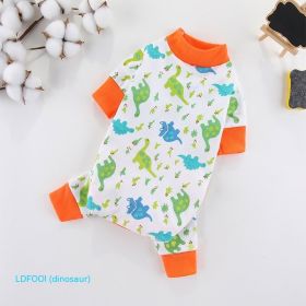 New Cotton Four-legged Pet Clothing (Option: Little Dinosaur-M)