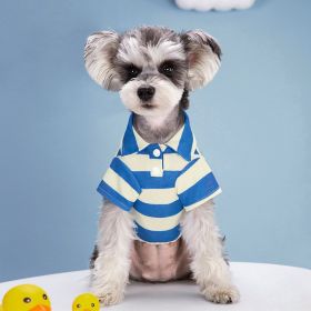 Dog Striped Two Legs Pet Clothes (Option: Blue-M)