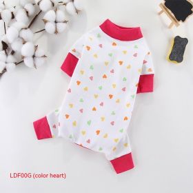 New Cotton Four-legged Pet Clothing (Option: Colored Loving Heart-XL)